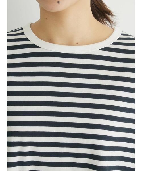 Green　Parks（グリーンパークス）の「コンパクトボーダーロンTEE（Tシャツ/カットソー・レディース・グレー/ピンク/ブルー/ブラック・FREE）」の8枚目の写真