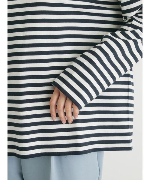 Green　Parks（グリーンパークス）の「コンパクトボーダーロンTEE（Tシャツ/カットソー・レディース・グレー/ピンク/ブルー/ブラック・FREE）」の9枚目の写真