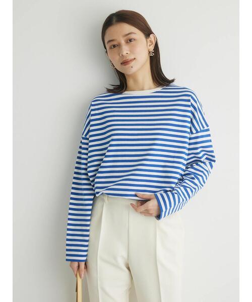 Green　Parks（グリーンパークス）の「コンパクトボーダーロンTEE（Tシャツ/カットソー・レディース・グレー/ピンク/ブルー/ブラック・FREE）」の16枚目の写真