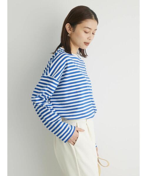 Green　Parks（グリーンパークス）の「コンパクトボーダーロンTEE（Tシャツ/カットソー・レディース・グレー/ピンク/ブルー/ブラック・FREE）」の17枚目の写真