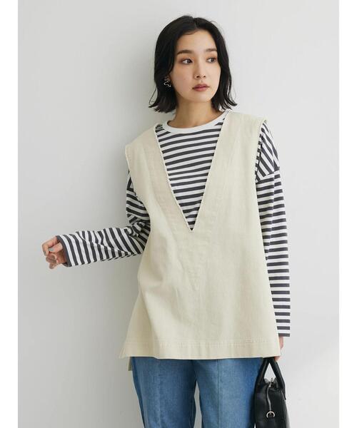 Green　Parks（グリーンパークス）の「コンパクトボーダーロンTEE（Tシャツ/カットソー・レディース・グレー/ピンク/ブルー/ブラック・FREE）」の19枚目の写真