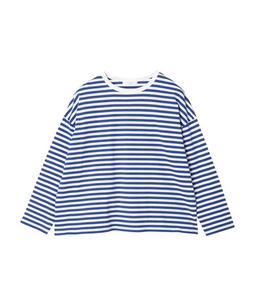 Green　Parks（グリーンパークス）の「コンパクトボーダーロンTEE（Tシャツ/カットソー・レディース・グレー/ピンク/ブルー/ブラック・FREE）」の22枚目の写真