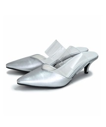 Re:EDIT | [2023S/S SHOES COLLECTION][小さい/大きいサイズ有]クリアベルトポインテッドトゥVカットミュール(パンプス)