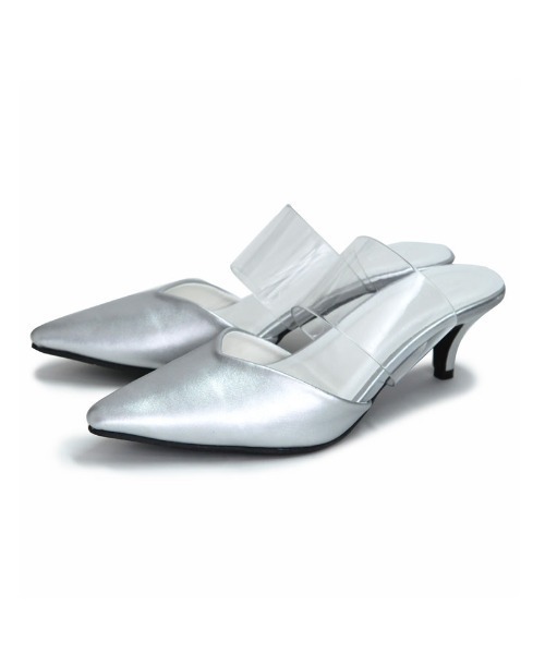 Re:EDIT（リエディ）の「[小さい/大きいサイズ有]クリアベルトポインテッドトゥVカットミュール（パンプス・レディース・シルバー/ホワイト/イエロー/ブラック・XX-LARGE/MEDIUM/X-SMALL/SMALL/X-LARGE/LARGE）」の21枚目の写真