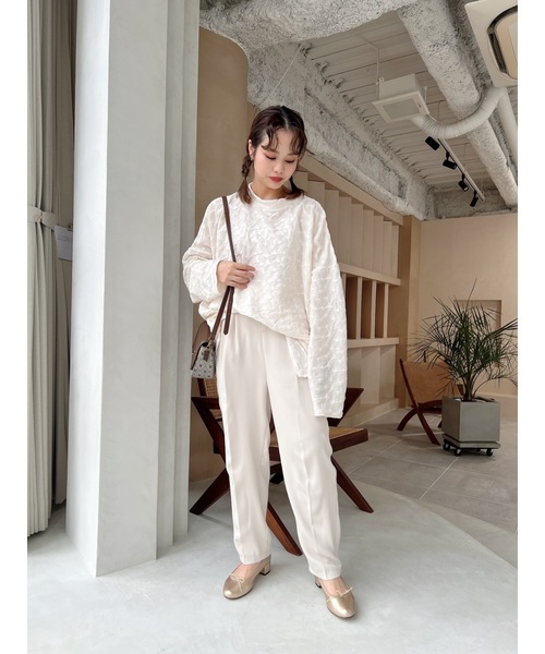 JUMELLE（ジュメロ）の「シャーリングオーバーカットトップ（Tシャツ/カットソー・レディース・アイボリー・MEDIUM）」の3枚目の写真