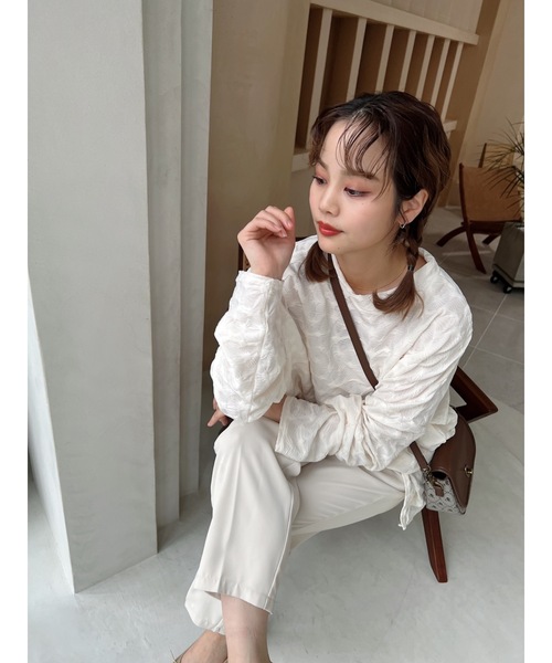 JUMELLE（ジュメロ）の「シャーリングオーバーカットトップ（Tシャツ/カットソー・レディース・アイボリー・MEDIUM）」の20枚目の写真