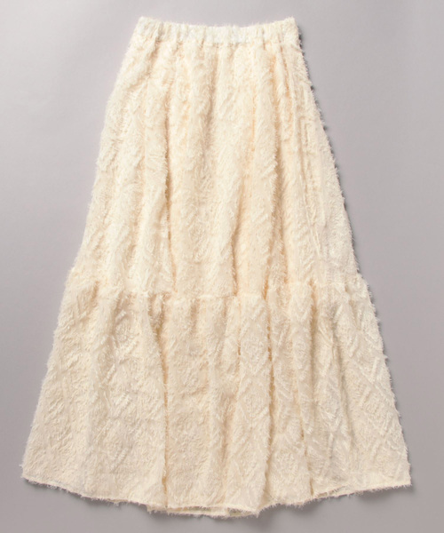 muguet(ミュゲ)の「shaggy tiered skirt(スカート・レディース・アイボリー・FREE)」の2枚目の写真
