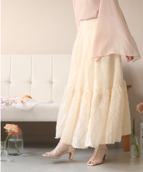 muguet(ミュゲ)の「shaggy tiered skirt(スカート・レディース・アイボリー・FREE)」の15枚目の写真