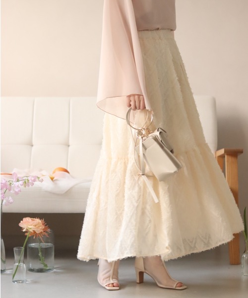 muguet(ミュゲ)の「shaggy tiered skirt(スカート・レディース・アイボリー・FREE)」の16枚目の写真