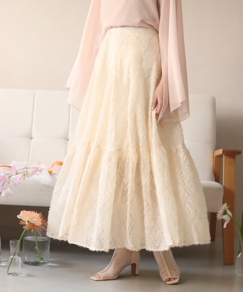 muguet(ミュゲ)の「shaggy tiered skirt(スカート・レディース・アイボリー・FREE)」の14枚目の写真