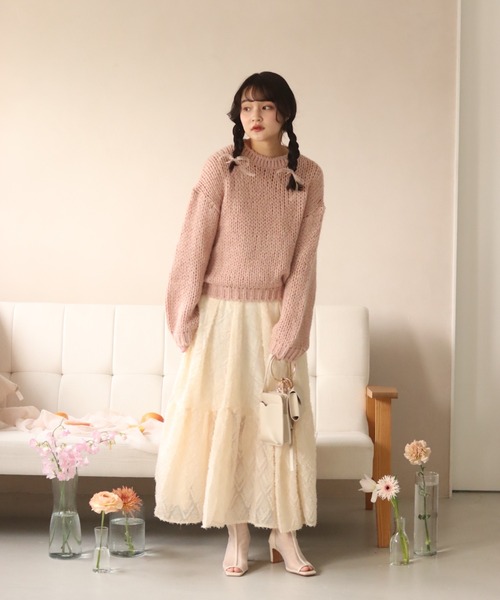 muguet(ミュゲ)の「shaggy tiered skirt(スカート・レディース・アイボリー・FREE)」の6枚目の写真