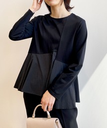 OPAQUE.CLIP | シルケットコットンドッキング ペプラムカットソー(Tシャツ/カットソー)