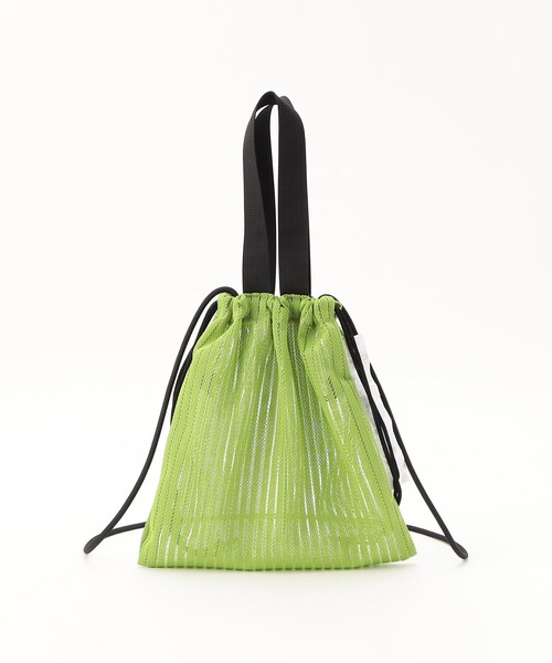 WEEKEND(ER)（ウィークエンダー）の「WEEKEND(ER)×FREAK'S STORE/ウィークエンダー×フリークスストア 別注MESH DRAWSTING BAG/ 別注メッシュドローストリングバッグ（ショルダーバッグ・レディース・グレー/オレンジ/ライトグリーン・ONE SIZE）」の4枚目の写真