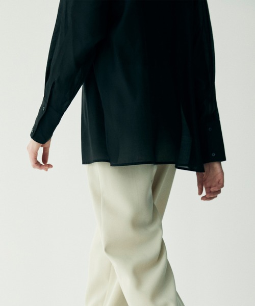 CEL ANSWER（シーイーエルアンサー）の「ソフトオーガンジーシアーシャツ（シャツ/ブラウス・レディース・イエロー/ホワイト/ブラック・FREE）」の6枚目の写真