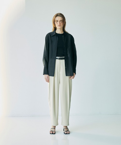 CEL ANSWER（シーイーエルアンサー）の「ソフトオーガンジーシアーシャツ（シャツ/ブラウス・レディース・イエロー/ホワイト/ブラック・FREE）」の8枚目の写真