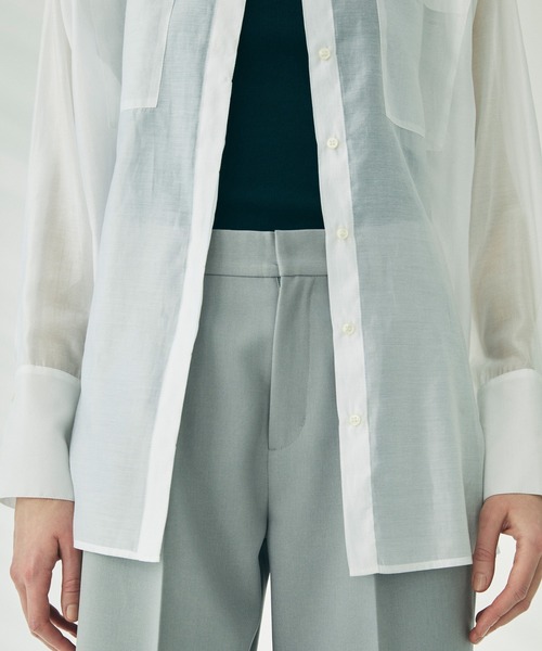 CEL ANSWER（シーイーエルアンサー）の「ソフトオーガンジーシアーシャツ（シャツ/ブラウス・レディース・イエロー/ホワイト/ブラック・FREE）」の15枚目の写真