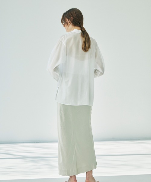 CEL ANSWER（シーイーエルアンサー）の「ソフトオーガンジーシアーシャツ（シャツ/ブラウス・レディース・イエロー/ホワイト/ブラック・FREE）」の19枚目の写真