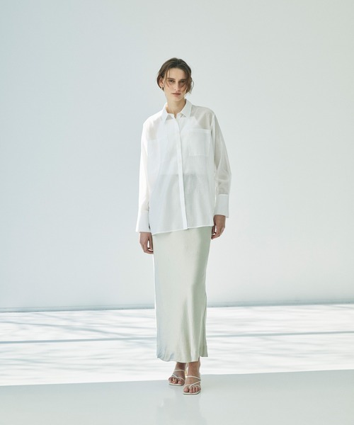 CEL ANSWER（シーイーエルアンサー）の「ソフトオーガンジーシアーシャツ（シャツ/ブラウス・レディース・イエロー/ホワイト/ブラック・FREE）」の20枚目の写真