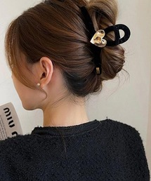 VIBGYOR Women | 【float】ベロア ゴールド ハート バンスクリップ(バレッタ/ヘアクリップ)