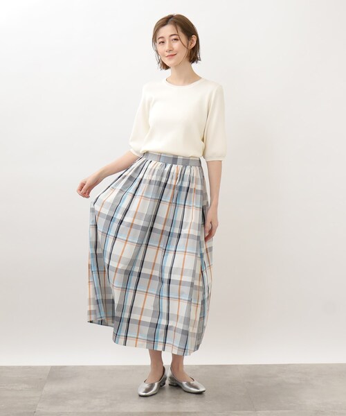 grove（グローブ）の「◆オールシーズン活躍する！ビッグチェックスカート（スカート・レディース・ネイビー系1/ホワイト系4/アイボリー系1・02/03/01/05/04）」の15枚目の写真