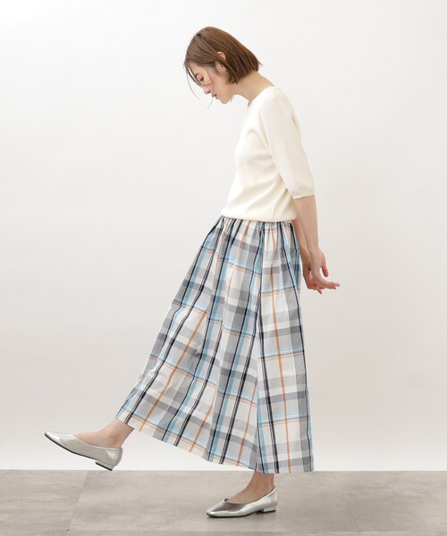 grove（グローブ）の「◆オールシーズン活躍する！ビッグチェックスカート（スカート・レディース・ネイビー系1/ホワイト系4/アイボリー系1・02/03/01/05/04）」の16枚目の写真