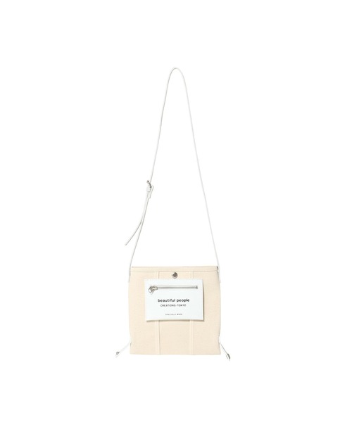 beautiful people(ビューティフルピープル)の「beautiful people lining logo pocket mini shoulder bag 7315611967(ショルダーバッグ・レディース・ホワイト/ブラック・FREE)」の3枚目の写真