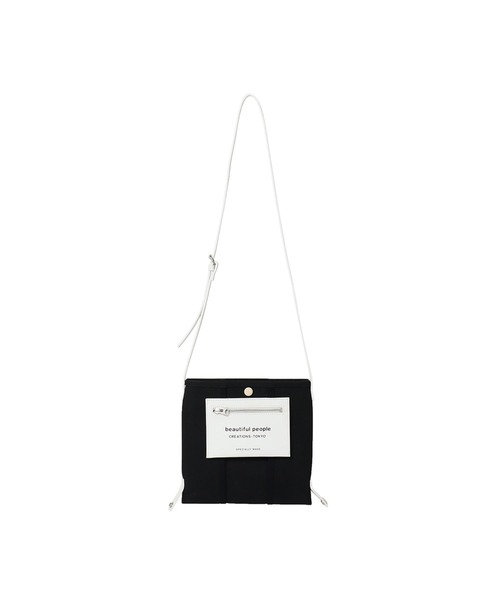 beautiful people(ビューティフルピープル)の「beautiful people lining logo pocket mini shoulder bag 7315611967(ショルダーバッグ・レディース・ホワイト/ブラック・FREE)」の4枚目の写真