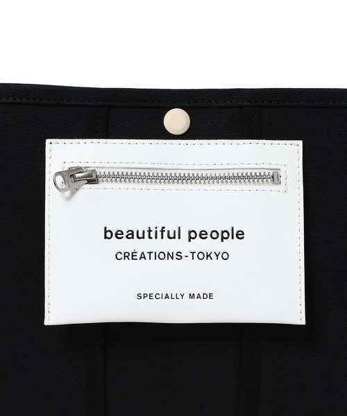 beautiful people(ビューティフルピープル)の「beautiful people lining logo pocket mini shoulder bag 7315611967(ショルダーバッグ・レディース・ホワイト/ブラック・FREE)」の6枚目の写真