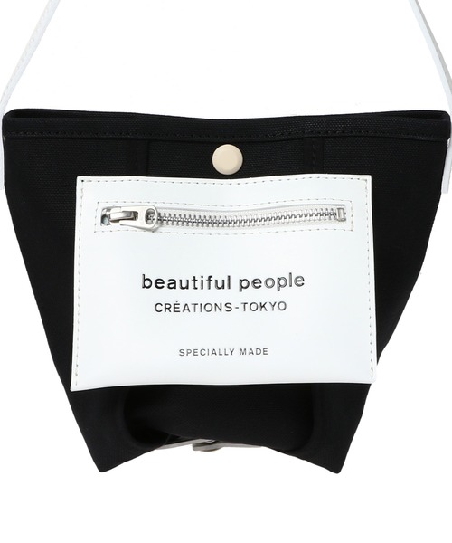 beautiful people(ビューティフルピープル)の「beautiful people lining logo pocket mini shoulder bag 7315611967(ショルダーバッグ・レディース・ホワイト/ブラック・FREE)」の7枚目の写真