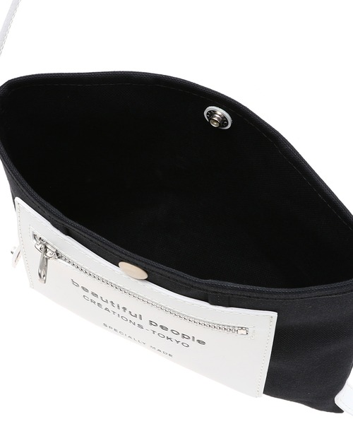 beautiful people(ビューティフルピープル)の「beautiful people lining logo pocket mini shoulder bag 7315611967(ショルダーバッグ・レディース・ホワイト/ブラック・FREE)」の8枚目の写真