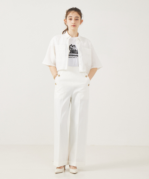 Rouge vif(ルージュヴィフ)の「【TICCA/ティッカ】 別注フレンチTシャツ(Tシャツ/カットソー・レディース・ホワイト/チャコールグレー・フリー)」の8枚目の写真
