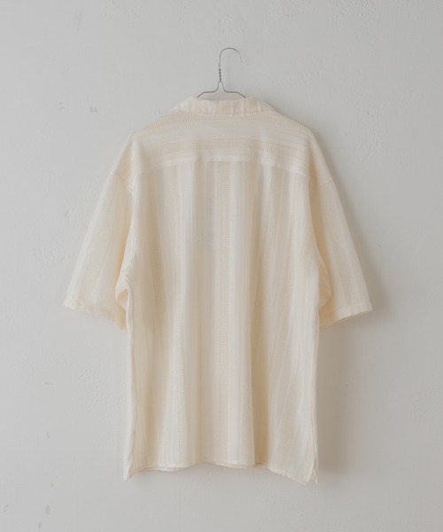 WHIMSIC（ウィムジック）の「【UNISEX】オープンカラーレースシャツ（シャツ/ブラウス・メンズ・ホワイト/グリーン・FREE）」の4枚目の写真