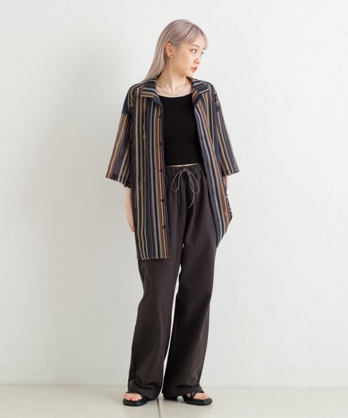 WHIMSIC（ウィムジック）の「【UNISEX】オープンカラーレースシャツ（シャツ/ブラウス・メンズ・ホワイト/グリーン・FREE）」の18枚目の写真