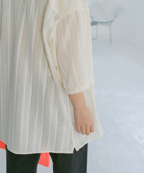 WHIMSIC（ウィムジック）の「【UNISEX】オープンカラーレースシャツ（シャツ/ブラウス・メンズ・ホワイト/グリーン・FREE）」の21枚目の写真