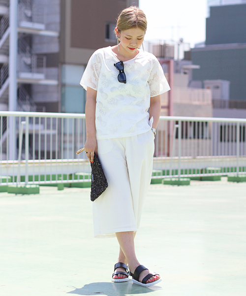 CIAOPANIC TYPY(チャオパニックティピー)の「ドライツイストガウチョパンツ(その他パンツ・レディース・ホワイト/ネイビー・SMALL/MEDIUM)」の14枚目の写真