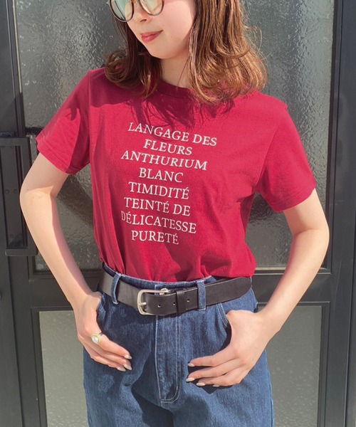 one after another NICE CLAUP（ワンアフターアナザーナイスクラップ）の「ガーリーにもカジュアルにも。ロゴアソートTシャツ（Tシャツ/カットソー・レディース・レッド/ピンク/ブラック/オフホワイト・FREE）」の4枚目の写真