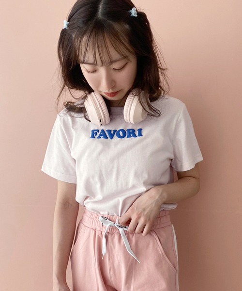 one after another NICE CLAUP（ワンアフターアナザーナイスクラップ）の「ガーリーにもカジュアルにも。ロゴアソートTシャツ（Tシャツ/カットソー・レディース・レッド/ピンク/ブラック/オフホワイト・FREE）」の8枚目の写真