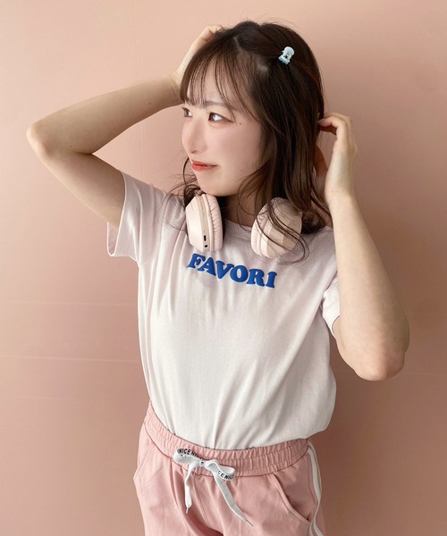 one after another NICE CLAUP（ワンアフターアナザーナイスクラップ）の「ガーリーにもカジュアルにも。ロゴアソートTシャツ（Tシャツ/カットソー・レディース・レッド/ピンク/ブラック/オフホワイト・FREE）」の9枚目の写真