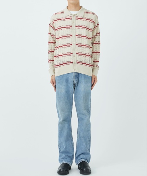 ALLEGE（アレッジ）の「Openwark Boder Cardigan（カーディガン/ボレロ・メンズ・ブラック/ベージュ・2/3）」の13枚目の写真