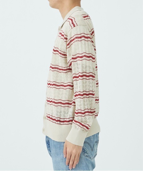 ALLEGE（アレッジ）の「Openwark Boder Cardigan（カーディガン/ボレロ・メンズ・ブラック/ベージュ・2/3）」の16枚目の写真