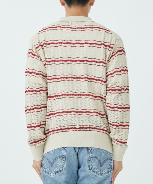 ALLEGE（アレッジ）の「Openwark Boder Cardigan（カーディガン/ボレロ・メンズ・ブラック/ベージュ・2/3）」の9枚目の写真