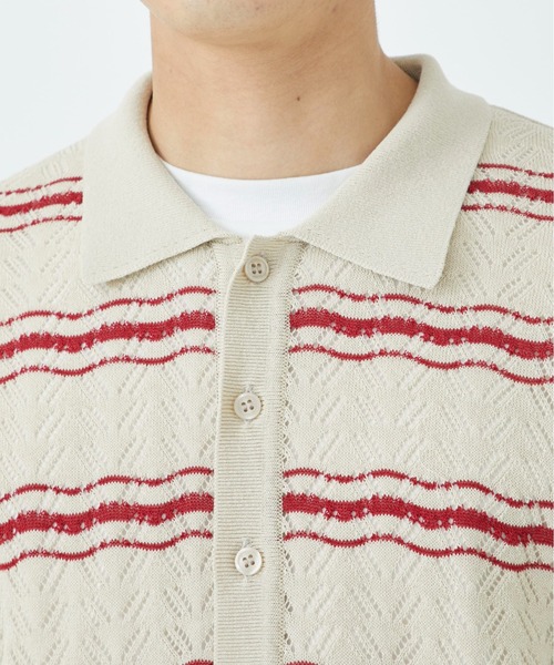 ALLEGE（アレッジ）の「Openwark Boder Cardigan（カーディガン/ボレロ・メンズ・ブラック/ベージュ・2/3）」の20枚目の写真