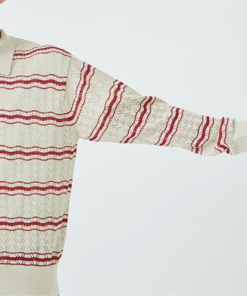ALLEGE（アレッジ）の「Openwark Boder Cardigan（カーディガン/ボレロ・メンズ・ブラック/ベージュ・2/3）」の18枚目の写真