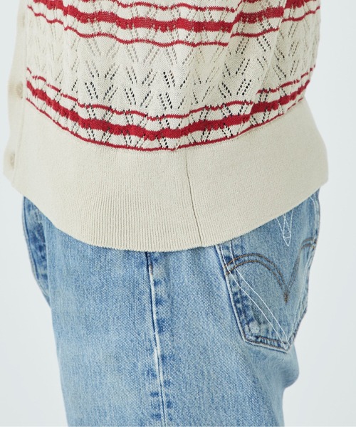 ALLEGE（アレッジ）の「Openwark Boder Cardigan（カーディガン/ボレロ・メンズ・ブラック/ベージュ・2/3）」の14枚目の写真