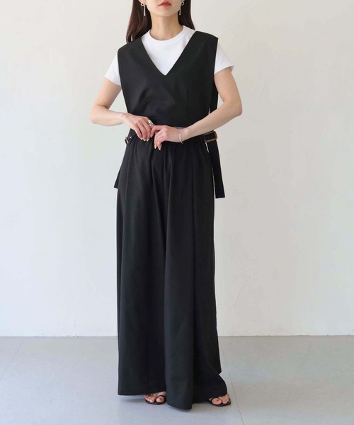 HER CLOSET（ハークローゼット）の「【shemoshelly】WEB限定コットンリネンセットアップ（セットアップ・レディース・ブラック/ベージュ・M）」の12枚目の写真