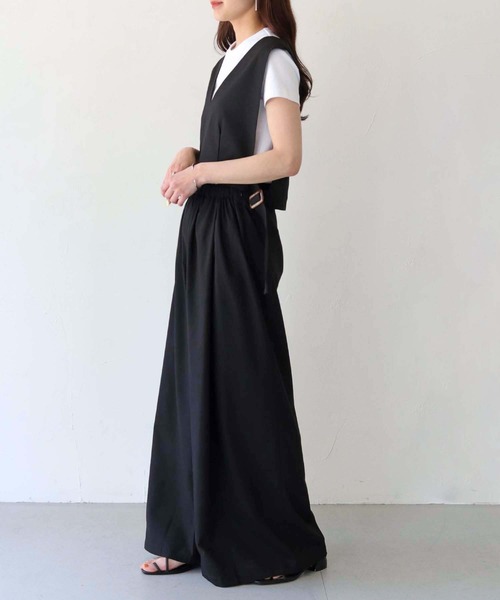 HER CLOSET（ハークローゼット）の「【shemoshelly】WEB限定コットンリネンセットアップ（セットアップ・レディース・ブラック/ベージュ・M）」の14枚目の写真