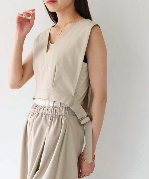 HER CLOSET（ハークローゼット）の「【shemoshelly】WEB限定コットンリネンセットアップ（セットアップ・レディース・ブラック/ベージュ・M）」の17枚目の写真