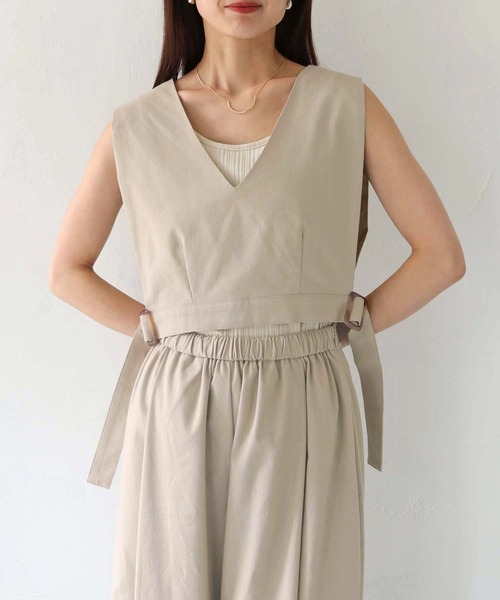 HER CLOSET（ハークローゼット）の「【shemoshelly】WEB限定コットンリネンセットアップ（セットアップ・レディース・ブラック/ベージュ・M）」の16枚目の写真