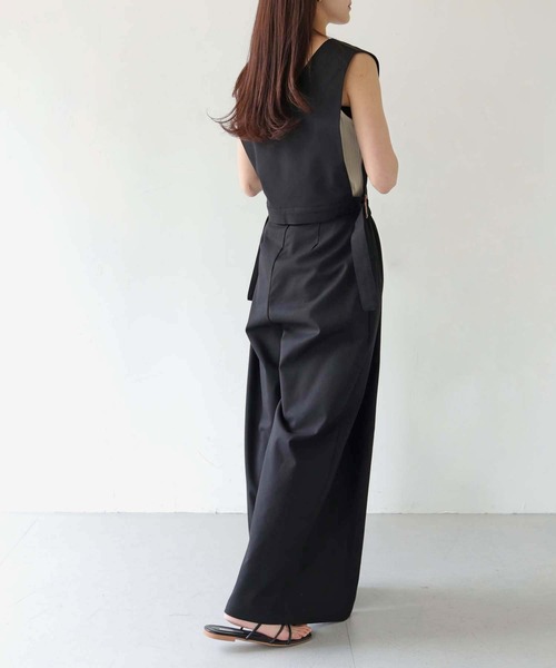 HER CLOSET（ハークローゼット）の「【shemoshelly】WEB限定コットンリネンセットアップ（セットアップ・レディース・ブラック/ベージュ・M）」の10枚目の写真