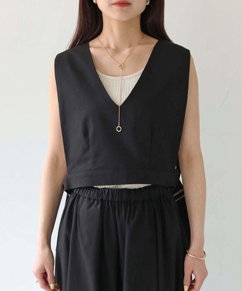 HER CLOSET（ハークローゼット）の「【shemoshelly】WEB限定コットンリネンセットアップ（セットアップ・レディース・ブラック/ベージュ・M）」の3枚目の写真